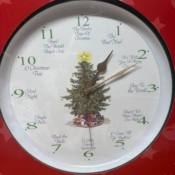 VTG 12 Carols Of Christmas Musical Wall Clock Original Box Instructions Works! - Picture 8 of 8